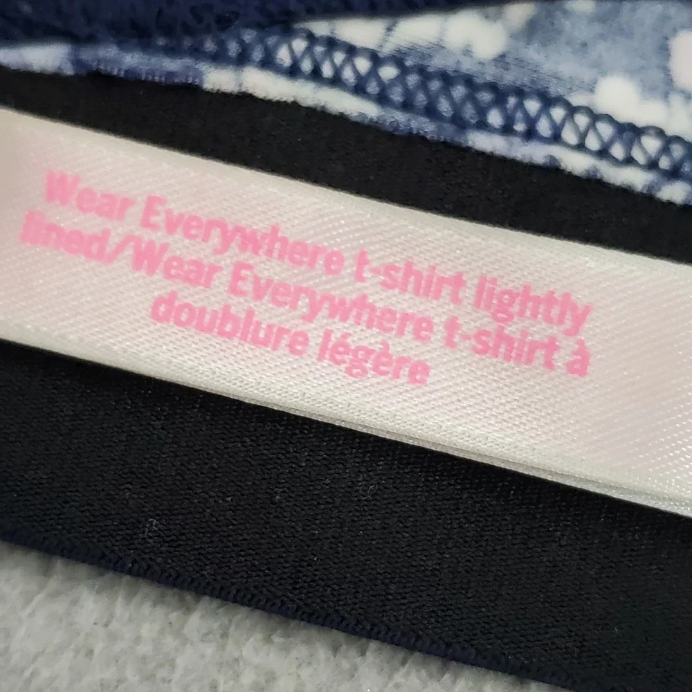 PINK Women Bra 34C Navy Floral Wear Everywhere T Shirt Lightly Lined
